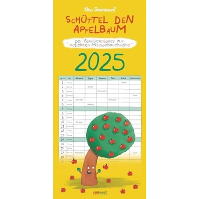Abbildung von Schüttel den Apfelbaum der Familienplaner zur beliebten Mitmachbuchreihe von Nico Sternbaum Monats Wandkalender 2025 zum Aufhängen, mit ... &quot;Wink dem Wal&quot;, &quot;Kitzel Kakadu&quot; und mehr