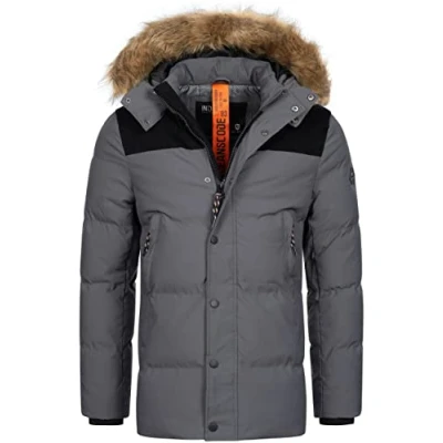 Abbildung von Indicode Jeans Hexyl Wintermantel, Herren, Größe: Small, Dk grey