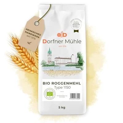 Abbildung von Bio Roggenmehl Type 1150 Traditionelles aus Bayern für rustikale Brote 100% Roggen biologischem Anbau ohne Zusätze (5kg)