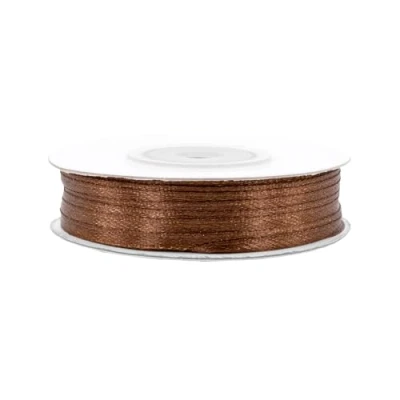 Abbildung von Satinband 3mm x 50m Rolle FARBAUSWAHL in 3/6/12/18/25/38/50/75/100mm farbecht &amp; waschbar Schleifenband für Hochzeit Geschenkband zum Verpacken Dekorieren Basteln Braun 870
