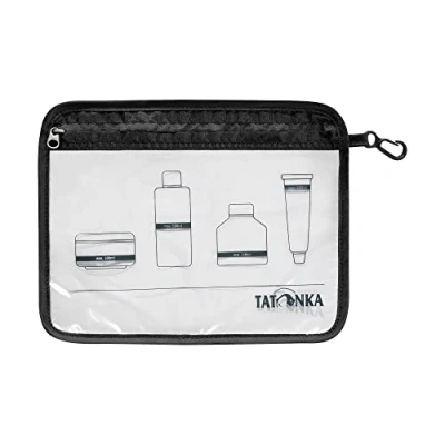Abbildung von Tatonka Kulturbeutel Zip Flight Bag A5 Transparenter Beutel zur Mitnahme von Flüssigkeiten im Flugzeug Handgepäck 22 x 18 cm (black)