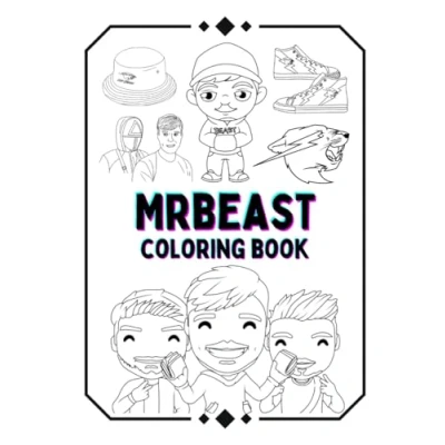 Abbildung von Mr Beast Inspired Colouring Book for All Ages: 47 Full Pages of Images: The Perfect Gift Every Fan