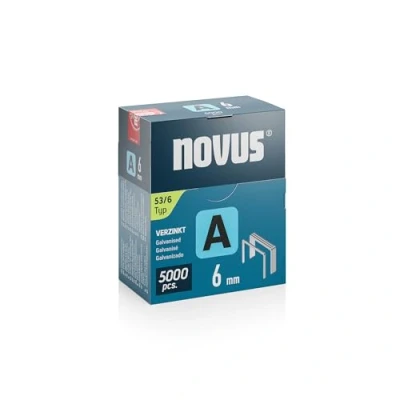 Abbildung von NOVUS TOOLS Feindrahtklammern 6 mm, 5000 Tacker Klammern vom Typ 53/6, Großverpackung, Heftmittel für Stoffe, Gewebe und Maschendraht