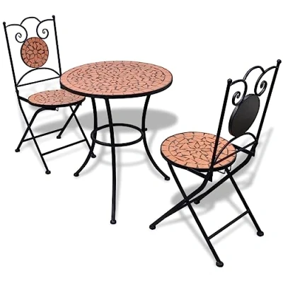 Abbildung von vidaXL Mosaik Bistrotisch 60 cm mit 2 Stühlen terrakotta (41528+41529)