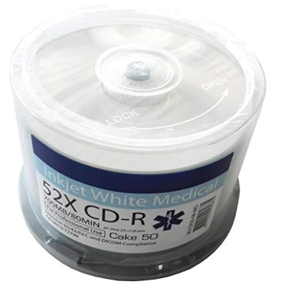 Abbildung von CD R 80 Min/700 MB RITEK MEDICAL tintenstrahlbedruckbar Cakebox 50 Stück