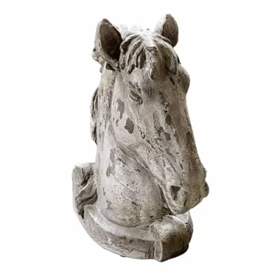 Abbildung von Loberon Deko Pferd Ghenire, Authentische Stein Optik, Verwitterte Oberfläche, auch für Outdoor Geeignet, Dekoration, Figur, Wohn Accessoire, Magnesium, antikgrau