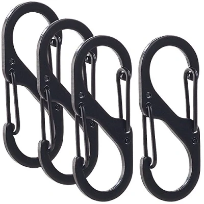 Abbildung von Lescars Gepäcknetz: 4er Set Karabiner S Haken (Auto Kofferraum Netz, Gepäcknetz Auto Universal, Kofferraumtasche)