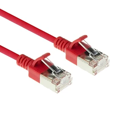 Abbildung von ACT CAT6a Netzwerkkabel, U/FTP LSZH LAN Kabel Dünn 3.8mm Slimline, Flexibles Snagless CAT 6a mit RJ45 Stecker, für den Einsatz in Datenzentren, 10 Meter, Rot DC7510