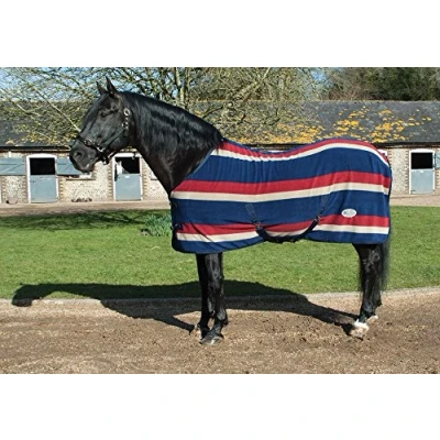 Abbildung von Rhinegold Elite Fleecedecke, 0, Burgundy Stripe, 1,9 m