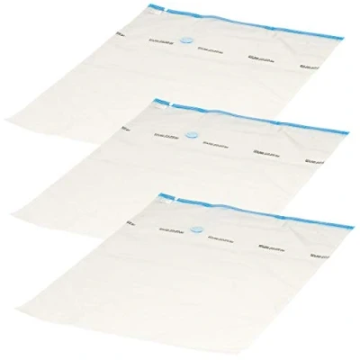 Abbildung von PEARL Vakuumbeutel Kleidung: 3er Set Vakuum Beutel zur Kompression per Staubsauger, 80 x 120 cm (Vakuumbeutel Kleidung Kleider, wasserdichte Taschen)