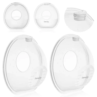 Abbildung von LIONELO MILKY SIMPLE Milchauffangschale, Brustschalen, BPA freies Silikon, 2 Stück, einfache Reinigung, diskret, praktisch, wiederverwendbar, Milchsammler