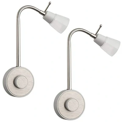 Abbildung von SEBSON LED Steckdosenleuchte 2x Steckdosenlampe dimmbar und flexibel 2W 160lm warmweiß, fest integriert, warmweiß