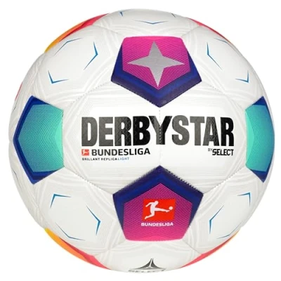 Abbildung von Derbystar Bundesliga Brillant Replica Fußball, Größe: 5, Weisspinkorangetuerkis