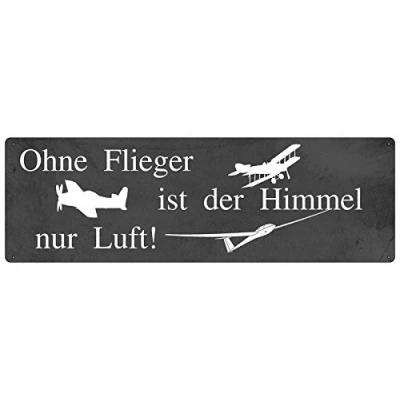 Abbildung von Interluxe METALLSCHILD Shabby Vintage Blechschild OHNE Flieger Modellbau Modellflieger Geschenk lustig Modellflugzeug