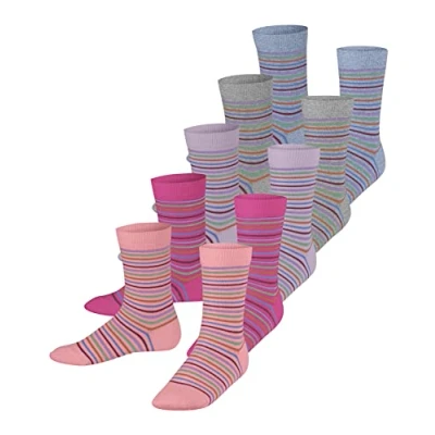 Abbildung von ESPRIT Unisex Kinder Socken Multi Stripe 5 Pack K SO Baumwolle gemustert Paar, Mehrfarbig (Sortiment 0010), 27 30