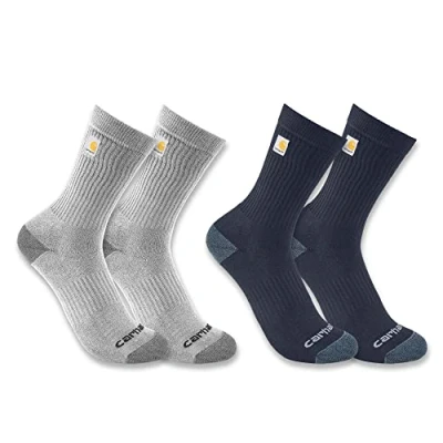 Abbildung von Carhartt Herren Midweight Logo Crew 2er Pack Socken, Gemischt 2, X Large