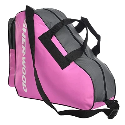 Abbildung von Sherwood Schlittschuhtasche, Inliner Tasche für Erwachsene und Kinder, Eishockey Bag, ideal Rollschuhe Eislaufschuhe (Rosa)