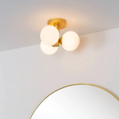 Abbildung von LUCIDE TRUDY Deckenleuchte Badezimmer Ø 28 cm 3xG9 IP44 Mattes Gold/Messing
