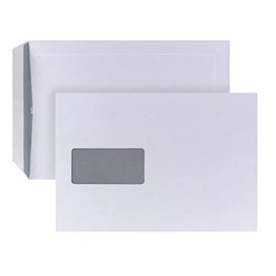 Abbildung von POSTHORN Versandtasche B5 (250x176x1mm) haftklebend mit Fenster weiß 90g 500 Stück