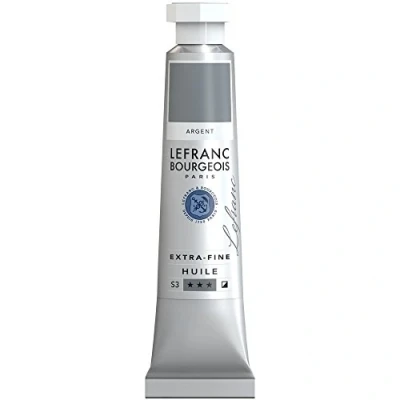 Abbildung von Lefranc Bourgeois 405030 extra feine Ölfarbe in Künstlerqualität aus hochwertigen Pigmenten, lebendige Farben, hohe Lichtechtheit, 20ml Tube Silber