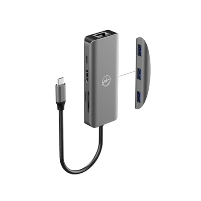 Abbildung von Mobility Lab USB C Hub 8 in 1 Adapter 100W HDMI, C, 3 x 3.0, Ethernet, SD und Micro Kartenleser Schnelle Internetgeschwindigkeit 10/100/1000 Mbps HDMI 4K