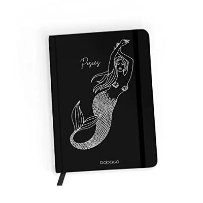 Abbildung von ERT GROUP Original und offiziell lizenziert von Babaco Notizbuch, Muster Zodiac Woman 012 black, mit liniertes Papier, A5