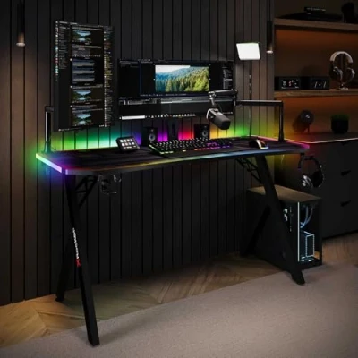 Abbildung von X Rocker Lumio RGB Gaming Schreibtisch mit Beleuchtung &amp; App Steuerung (XL)