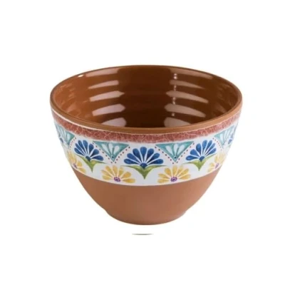 Abbildung von APS 84687 Schale „Arabesque“, Melamin 10 cm Durchmesser, Höhe 6 cm, Innen Dekor: Spanisches Design, Außen Terrakottaoptik, 0,2 Liter