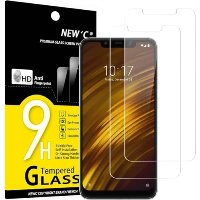 Abbildung von NEW&#039;C 2 Stück, Panzer Schutz Glas für Xiaomi Pocophone F1, Frei von Kratzern, 9H Härte, HD Displayschutzfolie, 0.33mm Ultra klar, Ultrabeständig