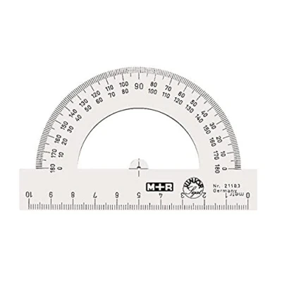 Abbildung von M + R Halbkreis Winkelmesser