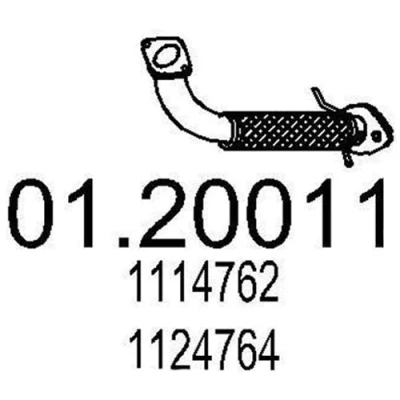 Abbildung von MTS 01.20011 Abgasrohr 360 vorne für Mittelschalldämpfer FORD: MONDEO 3 Stufenheck, Kombi,