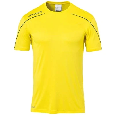 Abbildung von uhlsport Stream Tshirt print für Kinder, Größe: 128, Limonengelb/schwarz