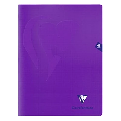 Abbildung von Clairefontaine 373312C Packung mit 10 Heften Mimesys DIN A4+, 24x32cm, 24 Blatt kariert, 90g, Einband PP, Lila, 1 Pack