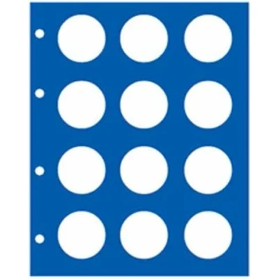 Abbildung von Safe, TOPset, Blätter (4 Ringe) 2 Euro Münzsätze in Kapseln Transp/blauem Hintergrundblatt Abm: 185x230 mm. pro Stk.