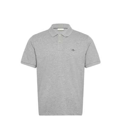 Abbildung von GANT Herren Reg Emb Archive Shield Polohemd, Grey Melange, 5XL EU