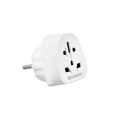Abbildung von Verbatim World to Europe Steckdosenadapter WTEU‑02, Reiseadapter für EU Steckdose, Eurostecker weltweit, Adapter Stecker aus USA, UK, England und Australien, 100 250 V