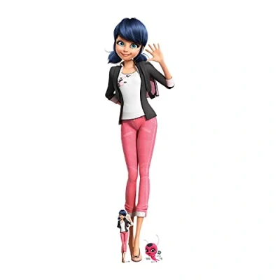 Abbildung von Star Cutouts SC4044 Marinette Dupain Cheng Miraculous Tales of Ladybug &amp; Cat Noir Anime Pappaufsteller in Lebensgröße mit kostenlosem Mini Kwami