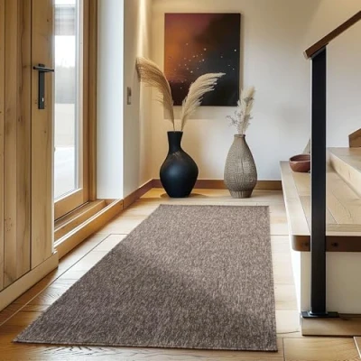 Abbildung von Carpettex Schlingenteppich Unicolor Einfarbig, Läufer, Höhe: 7 mm, Kurzflor Schlingen Teppich Wohnzimmer Einfarbig Modern