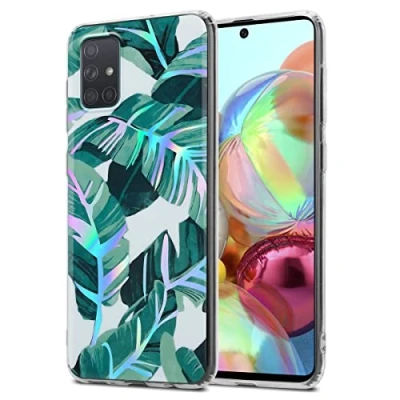 Abbildung von Cadorabo Hülle kompatibel mit Samsung Galaxy A71 4G Schutzhülle TPU Silikon Case Blumen Design Slim Kratzfest Weiche Gummi Rundumschutz für in Weiß