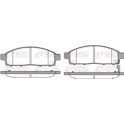 Abbildung von REMSA 1242.01 Bremsbelagsatz Vorderachse MITSUBISHI: L200 / Triton IV Pickup, V Pritsche Fahrgestell
