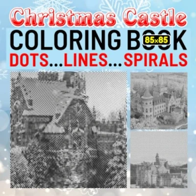 Abbildung von ℂ𝕙𝕣𝕚𝕤𝕥𝕞𝕒𝕤 ℂ𝕒𝕤𝕥𝕝𝕖 Dots Lines Spirals Coloring Book: Christmas Romantic Comedy Spiral Book to Drawing 30 Illustrations Pages for Women, Men Relaxation