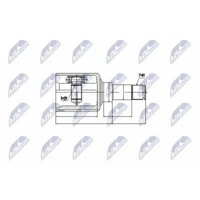 Abbildung von NTY NPW FR 077 Gelenksatz Vorderachse links, getriebeseitig, radseitig FORD: Transit V363 Kastenwagen, Custom V362 Bus