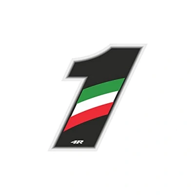 Abbildung von 4R Quattroerre.it 13161 Startnummer 1 Aufkleber für Motorräder, Italien, 100 x 130 mm