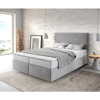 Abbildung von DELIFE Boxspringbett Dream Well, Mikrofaser Grau 140x200 cm mit Matratze und Topper