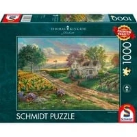 Abbildung von Schmidt Spiele Puzzle 1000 Teile Thomas Kinkade Sonnenblumenfelder 58779, Puzzleteile