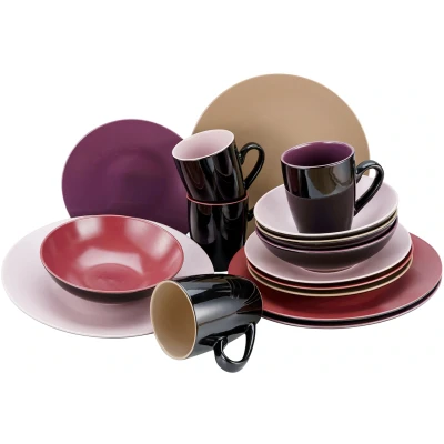 Abbildung von CreaTable Kombiservice &quot;Geschirr Set Very Berry&quot;, (Set, 16 tlg., Kaffeeservice und Tafelservice im Set, für 4 Personen), Service, in Beerenfarben, Teile, Personen