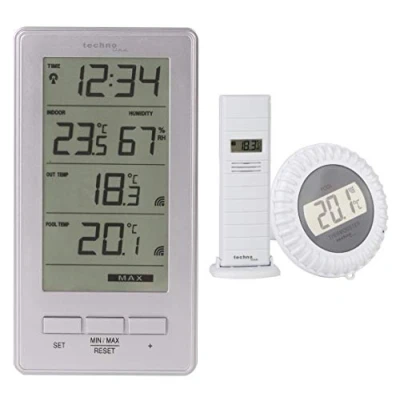 Abbildung von Technoline Funk Poolthermometer WS 9069 mit zusätzlichem Außentemperatursender