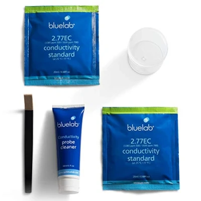 Abbildung von Bluelab CAREKITCON Probe Care Kit Leitfähigkeit (EC, TDS) Messgerät Reinigungsset mit Reiniger und Kalibrierlösung zur Pflege Ihrer Sonde Stifte für Genau Garten Wasser Mess Geräte, Weiß