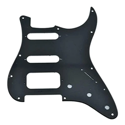 Abbildung von KAISH Northwest Guitars Pickguard für Stratocaster, 11 Löcher, 3 Schrauben, runde Ecken, Humbucking, Tonabnehmer, Halterung, passend American Fender Strat, Mattschwarz