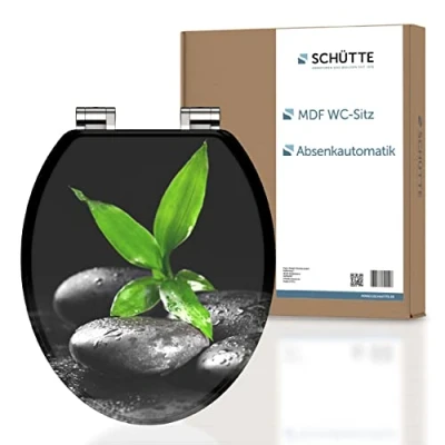 Abbildung von Schütte WC Sitz &quot;DARK STONES AND BAMBOO&quot;, Toilettendeckel, mit Absenkautomatik